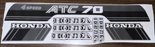 1985 MONOCHROME ATC70 ATC 70 FENDER GAS TANK FRAME DECAL EMBLEM SET