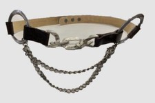  248 Streets Ahead Women's Brown Antique Oil Sil Chain Leather Belt Size M