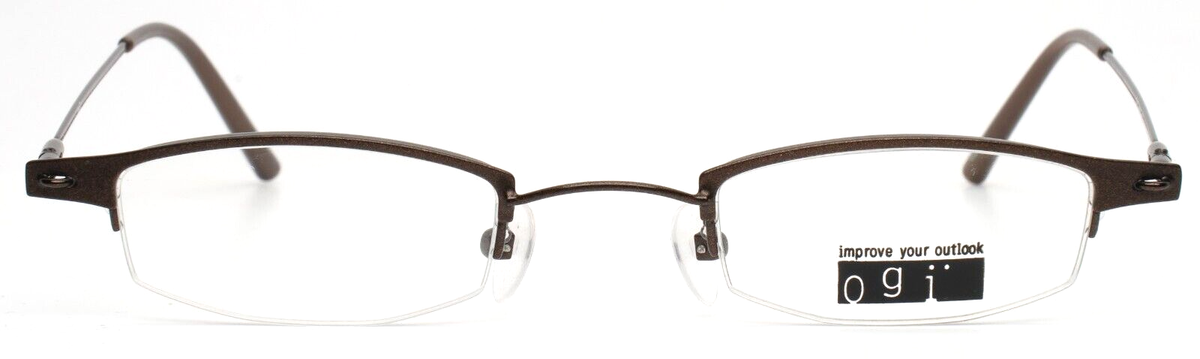 OGI 2115 Col 71 Brown Unisex Rectangle Half Rim Eyeglasses 44-21