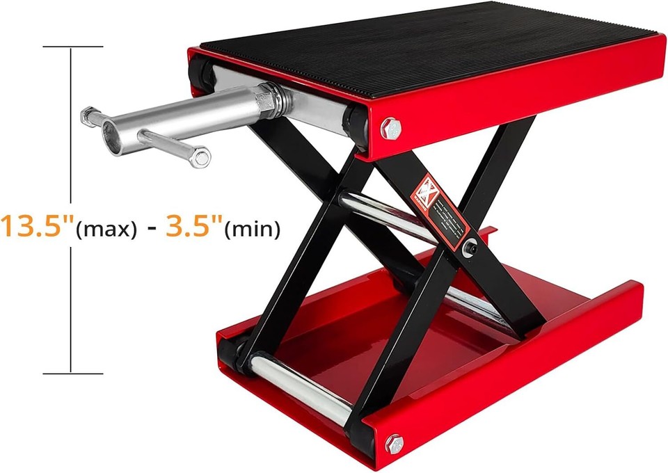 1100 lbs Wide Deck Motorcycle Center Scissor Lift Jack Crane Station