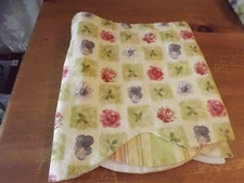 WAVERLY 2 layer BOTANICAL LINED SCALLOPED VALANCE floral & stripes 6 AVAILABLE