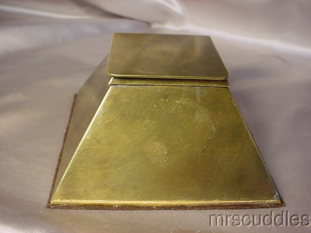 VINTAGE BRASS INKWELL