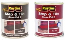 Step & Tile Paint Rustins Quick Dry Gloss Red Or Black Hard Durable Finish