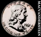 1961 Franklin Half Dollar - Choice Gem Proof  Lustrous  No Reserve  #J8776