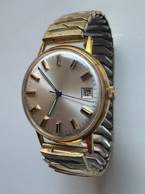 Seltene Vintage  Herrenuhr  Swiss Made Goldfarbend - Handaufzug - Werk läuft