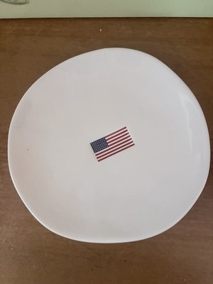 Williams Sonoma American Flag 11in Stoneware Dinner Plates Set of 3 Retired 
