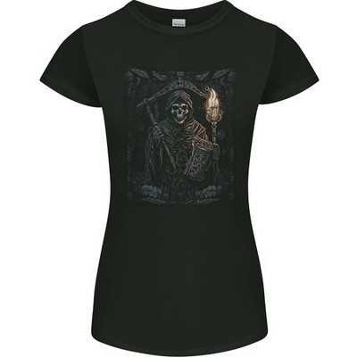 Gothischer Grim Reaper Goth Heavy Metal Schädel 2 Damen Petite Cut T-Shirt