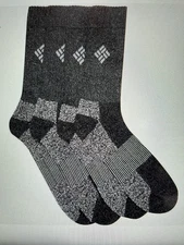 COLUMBIA  4-Pairs Black Marl Cotton Blend Heavyweight Boot Socks Size 13-15