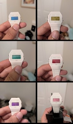 Custom Casio F91W ALL COLORS Mod White Resin Strap, Alarm
