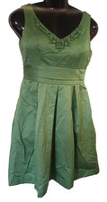 David’s Bridal Green Sleeveless V-Neck Fit & Flare Dress Size 12 W006