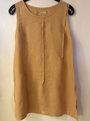 Sommerkleid / Trägerkleid M/L Leinen senfgelb von Natural Wave Munich