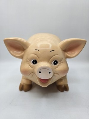Vintage Vinilos Romay Made In Mexico Pig Piggy Bank with original stopper