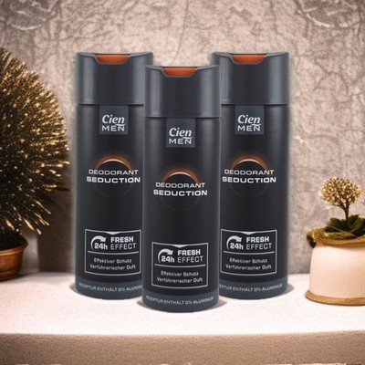 3 x Cien Men Doedorant Seduction 24h Fresh Effect 200ml=600ml