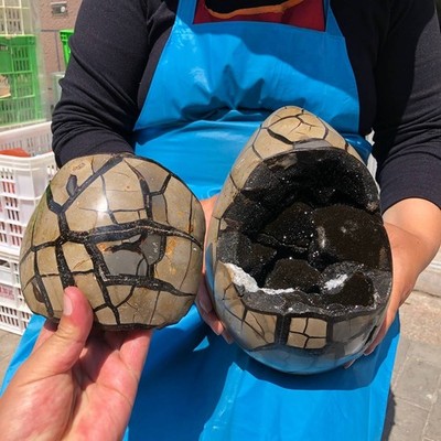18.08LB Top Natural Turtle Back Stone Hole Shape Dragon Crystal Crack Gem Reiki