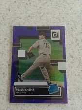 Reiss Knehr 2022 Panini Donruss Baseball Purple Foil Rated Rookie #71 Padres