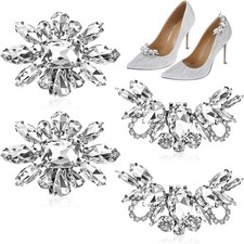4 Pcs Rhinestone Wedding Shoe Clips, Elegant Rhinestone Shoe Charms, Detachable