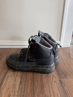 NIKE AIR FORCE 1 BOOTS SNEAKERS DARK SMOKE GREY BLACK RARE DD0747 001 (SIZE 10)