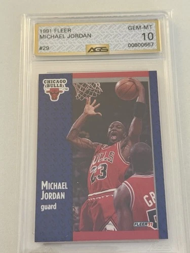 Michael Jordan 1991 Fleer #29 Base AGS 10 GEM-MT Chicago Bulls HOF