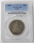 1866 G-04 MOTTO SEATED LIBERTY (50c) HALF DOLLAR PCGS BETTER DATE - SEE PICTURES