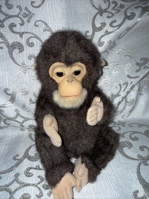 Hasbro 2009 Fur Real Friends 8'' Newborn Baby Chimpanzee Monkey w/ Sounds