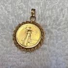 U.S. Mint American Eagle 1/10 oz Gold Coin Pendant with Decorative Frame