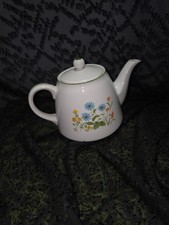 Vintage~NEVCO~ White~Multicolor floral~Porcelain~ Teapot~ Japan 1950's