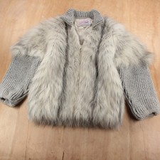 INTRIGUE faux fur sweater coat jacket 6 tag vtg 70s 80s union usa made mob wife