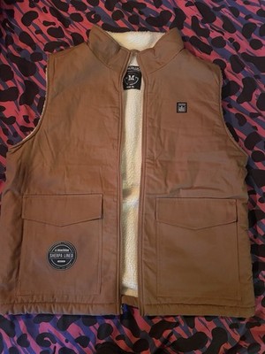 Machine Custom Co Sherpa Lined Duck Canvas Work Vest XL Carhartt Style NEW