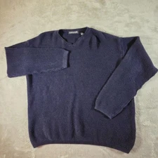 Structure Sweater Mens Large Navy Blue Textured Knit Pullover Crewneck Hong Kong