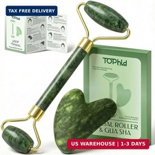 Face Roller Gua Sha Facial Tools, Face Massager for Self Care, Jade Roller for