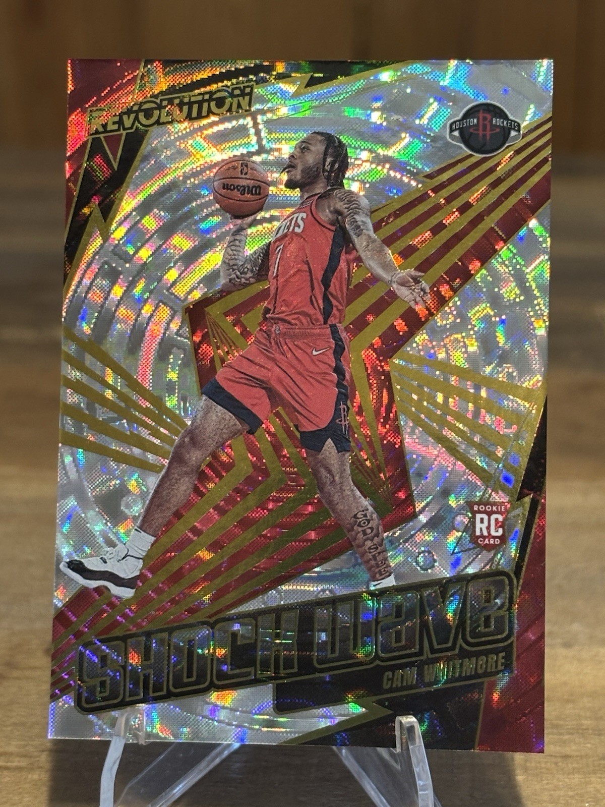2023-24 Panini Revolution Cam Whitmore Shock Wave RC Fractal Rookie #17 Rockets