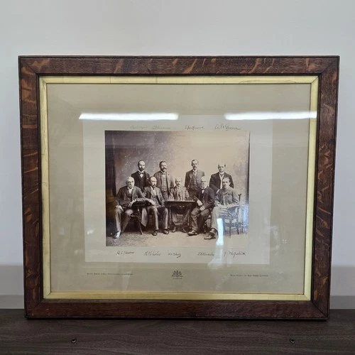 1895 Hastings Chess Tournament Signed Photo Brown Barnes Bell Framed Autographs
