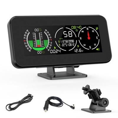 GPS Car Digital Inclinometer - DC 10-30V Head-Up Display for Off-Road Use