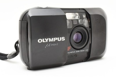 NEAR MINT] Olympus μ mju Black AF 35mm f/3.5 Film Camera From