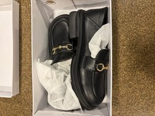 Women s Black Loafers Horsebit Slip-On Dress Shoes Size 6.5 7 New in Box