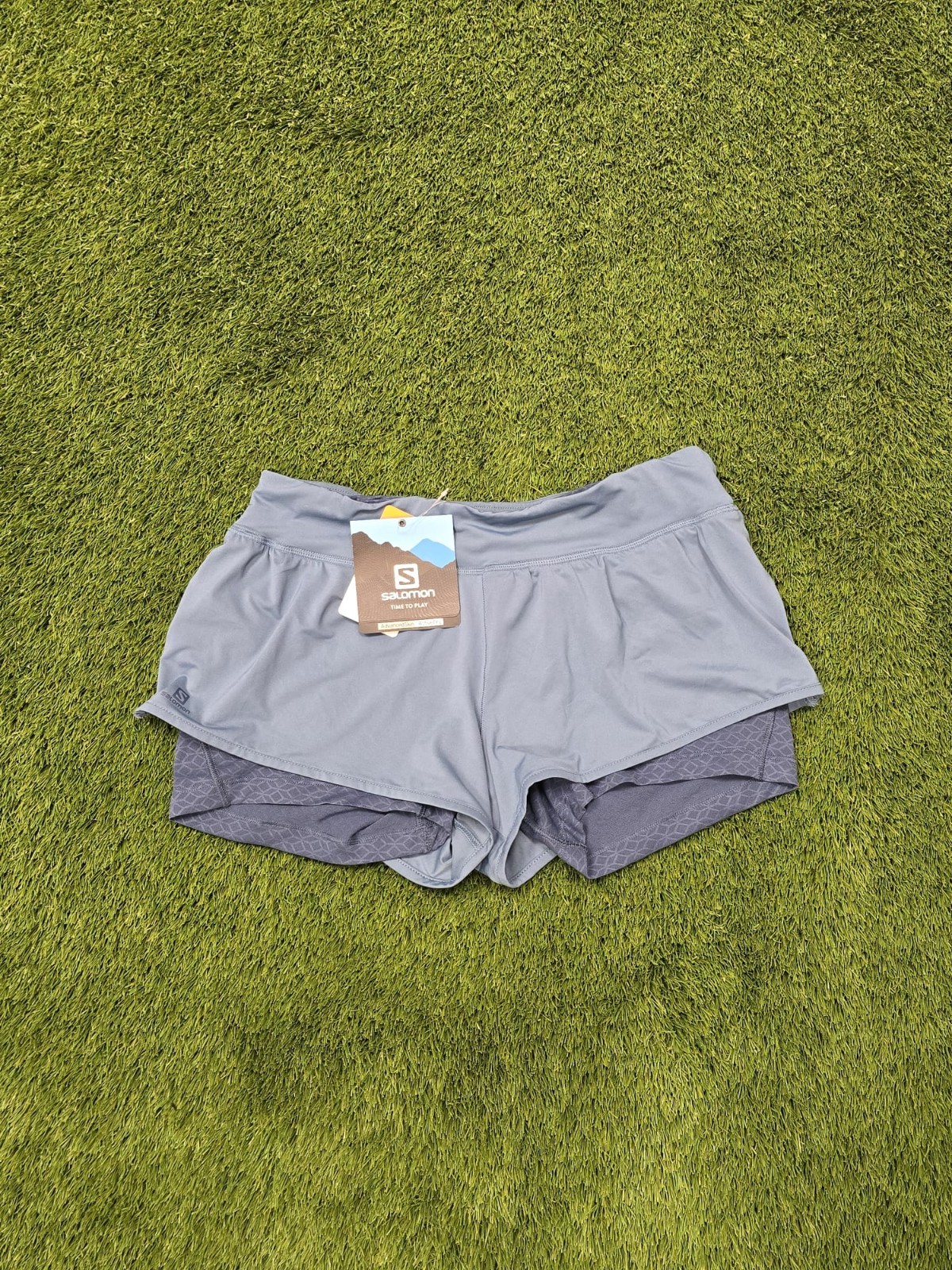 Salomon Elevate Aero pantaloncini da corsa medi da donna prezzo consigliato £ 45 blu Copen