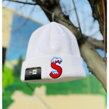 Supreme New Era S Logo Beanie FW20 White