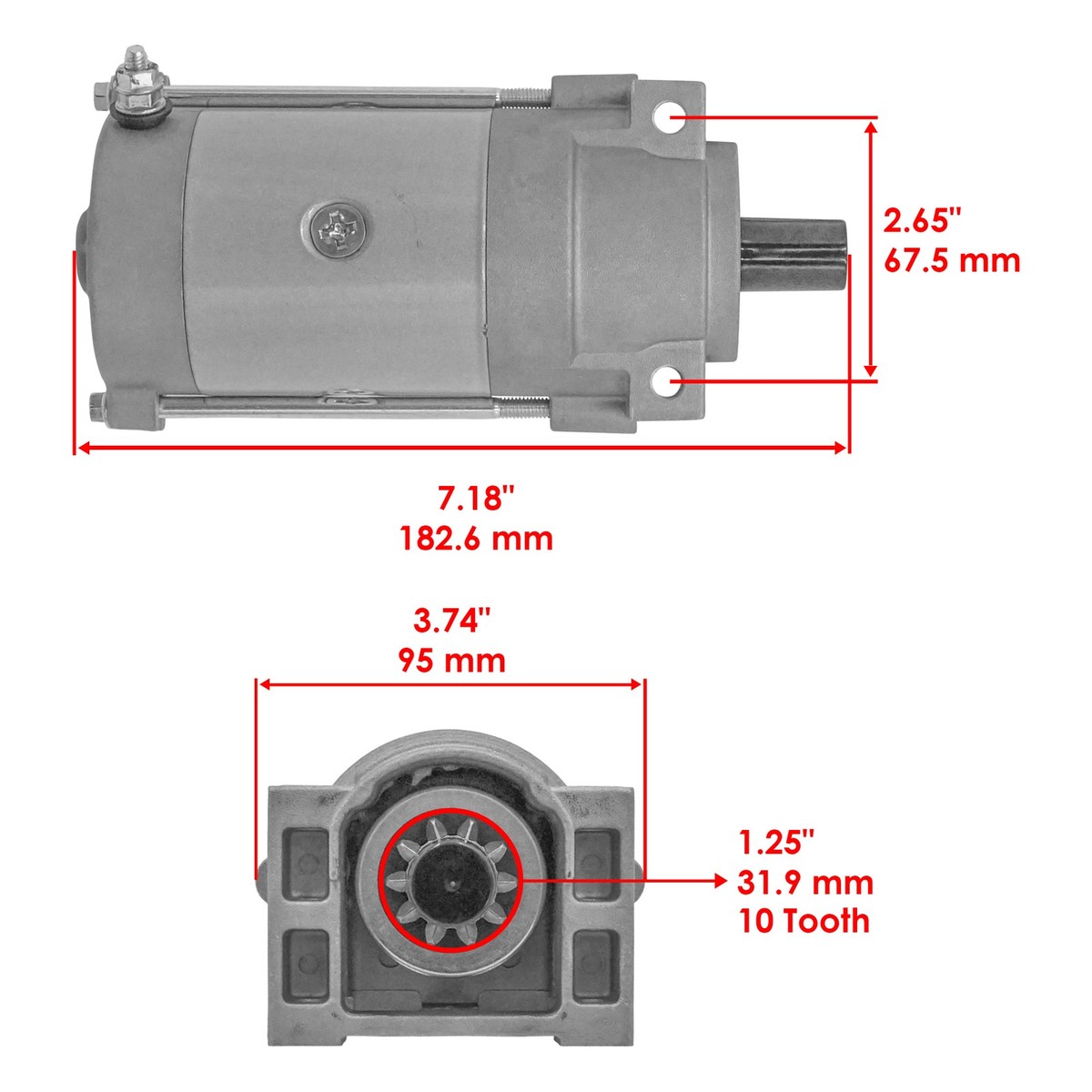 Starter Motor for Exmark RAE708GEM48300 RAE708GEM52300