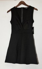 Lulus Womens Sheath Dress Black Stretch Knee Length V Neck Sleeveless Size XS