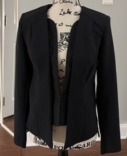 VERA WANG SIMPLY VERA Black One Hook Closure Long Sleeve Blazer Sz XS Fitted
