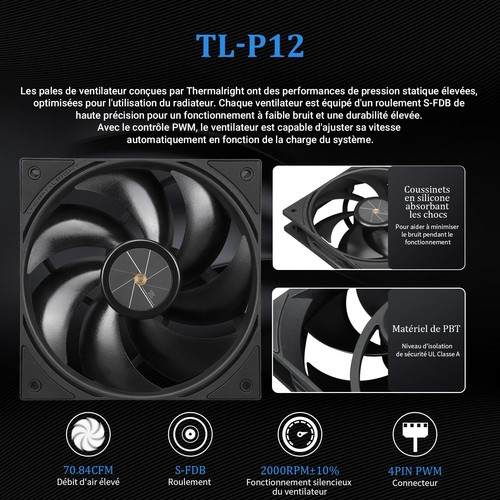 FW PRO 360 Noir-360mm AIO Refroidisseur de Liquide CPU 2.73 Pouces IPS Écran LCD... - Photo 5/6