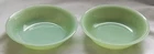 2 Small Vintage FIRE KING Jane Ray Jadeite 5 ¾” Ribbed Cereal Berry Salad BOWLS