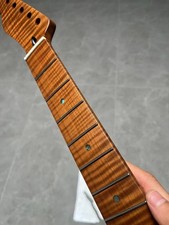 AAAA electric guitar neck 22Frets Left hand Roasted Flame Maple Bone Nut