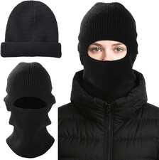2 in 1 Balaclava Ski Mask Beanie, Winter Warm Knit Hat for Men Women,...