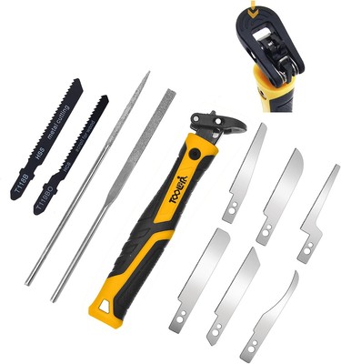 10-In-1 Model Craft Hand Saw & File Set. DIY Mini Razor Yellow & Black 