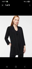 Chico's Women's Travelers Classic Long Knit Jacket Size 0 Black Long Sleeve