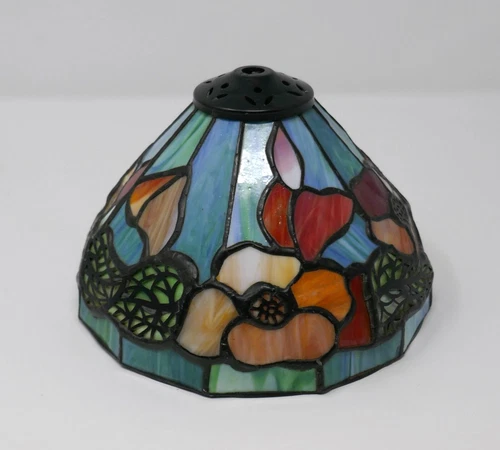 Tiffany Style Stained Glass Floral Motif Lamp Shade