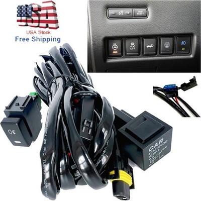 12V 40A H8 Wiring Harness Kit Fuse ON OFF Switch Relay For LED Fog Work Light