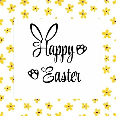 FROHE OSTERN, HASE, SILHOUETTE VINYL AUFKLEBER, FRÜHLING, BLUME, HASE, HASE 8''