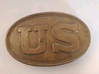 Civil War Era U.S. UNION BRASS BELT BUCKLE Lead Filled w/ ARROW Hooks